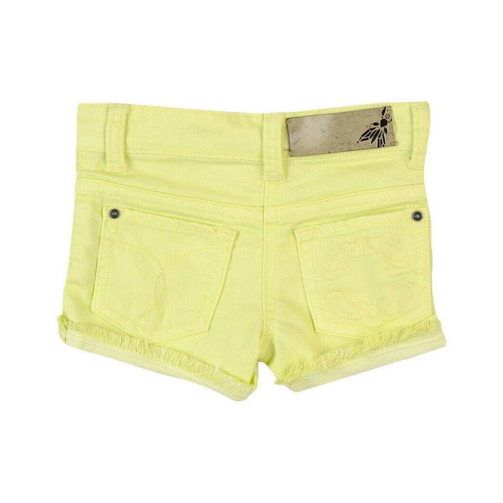 NWT - Patrizia Pepe Firenze Logo Pocket Neon Denim Shorts- Size 6M - Jean Pool