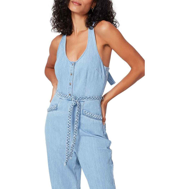 NWT- Paige 'Celia Jumpsuit' 70's Inspired Belted Jumpsuit- Size M - Jean Pool
