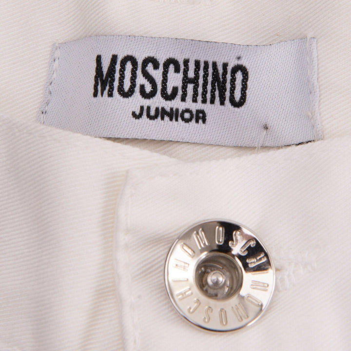 NEW- Moschino Kids White Slim Fit Logo Jeans- Size 11/12 - Jean Pool